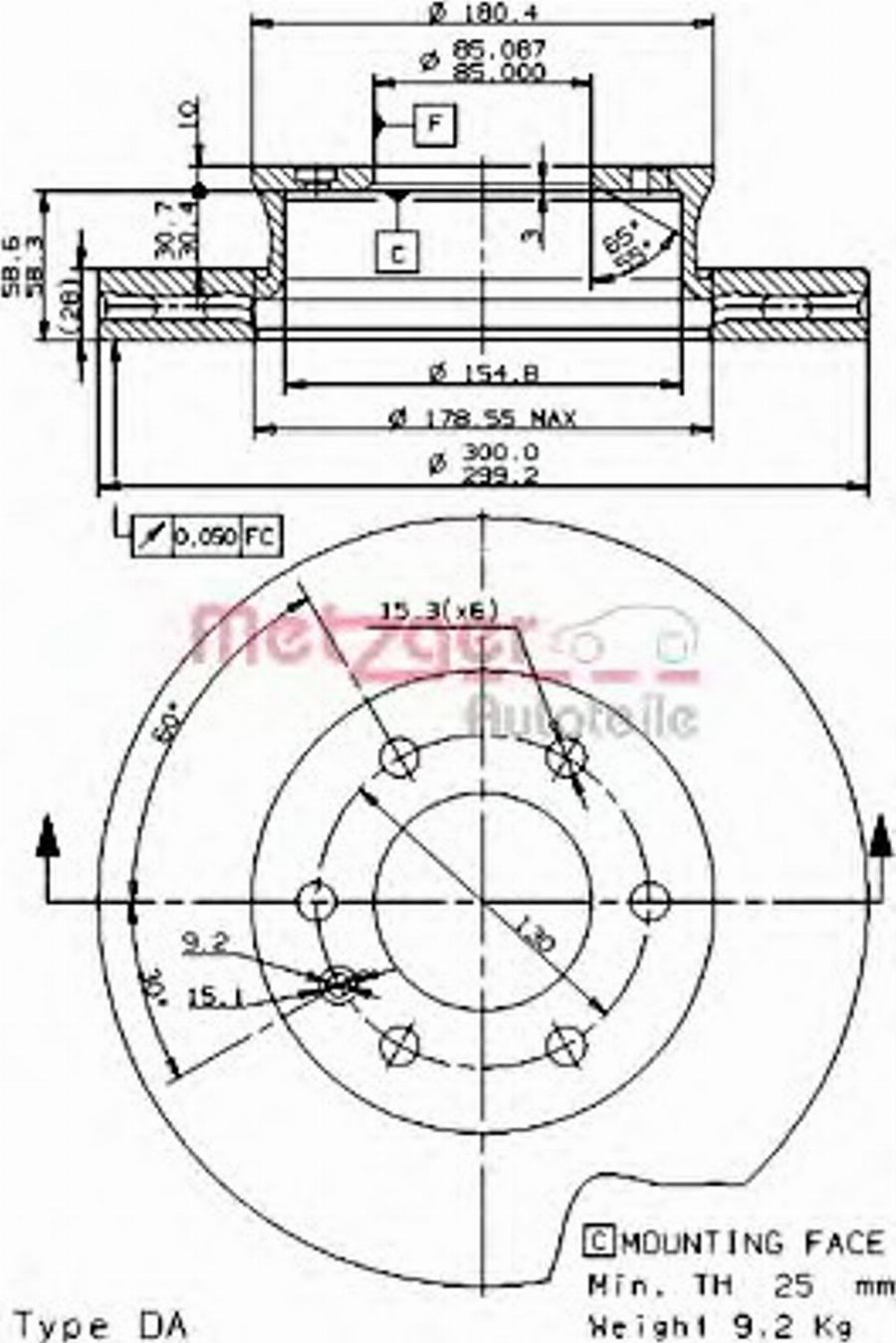 Metzger 25053 E - Discofreno autozon.pro