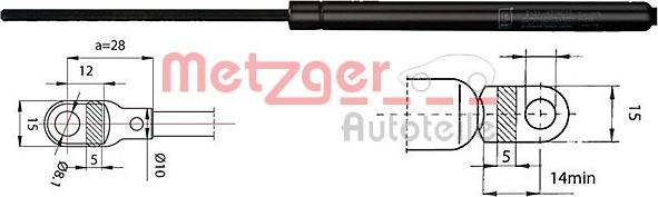 Metzger 2110213 - Ammortizzatore pneumatico, Cofano motore autozon.pro