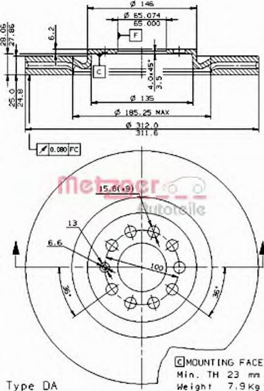 Metzger 22015V - Discofreno autozon.pro