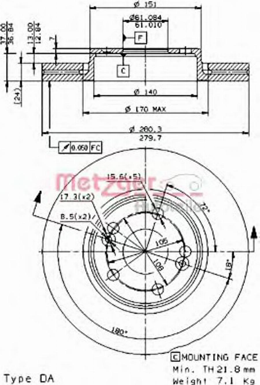 Metzger 22025E - Discofreno autozon.pro