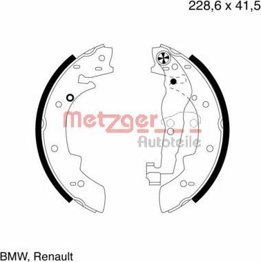 Metzger MG 400 - Kit ganasce freno autozon.pro