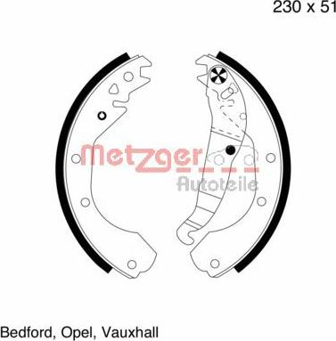 Metzger MG 418 - Kit ganasce freno autozon.pro