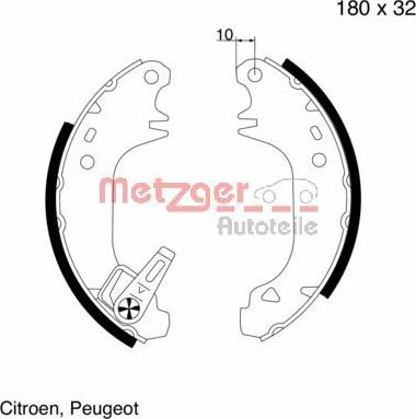 Metzger MG 508 - Kit ganasce freno autozon.pro