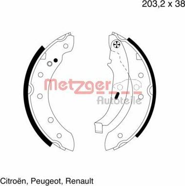 Metzger MG 584 - Kit ganasce freno autozon.pro