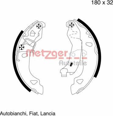 Metzger MG 585 - Kit ganasce freno autozon.pro