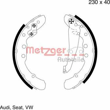 Metzger MG 572 - Kit ganasce freno autozon.pro