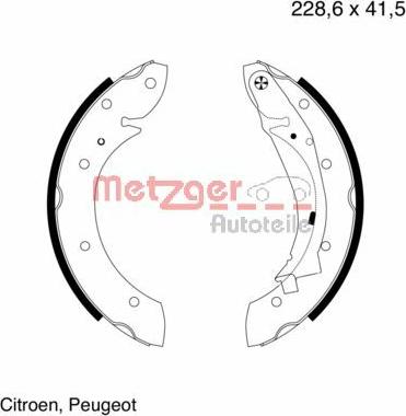 Metzger MG 641 - Kit ganasce freno autozon.pro