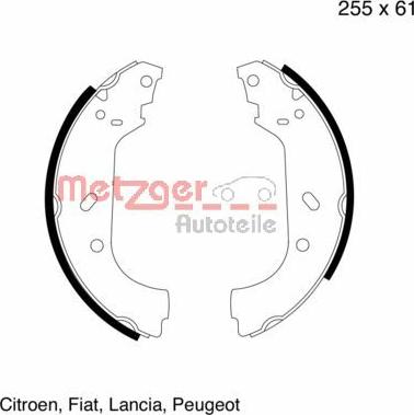 Metzger MG 600 - Kit ganasce freno autozon.pro