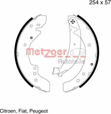 Metzger MG 619 - Kit ganasce freno autozon.pro