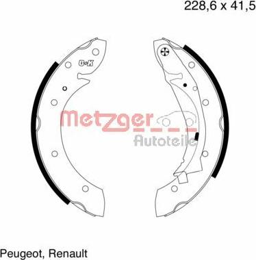 Metzger MG 634 - Kit ganasce freno autozon.pro