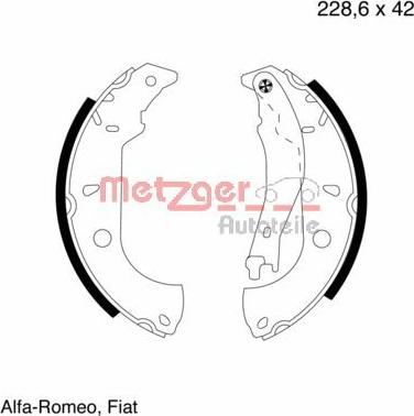 Metzger MG 624 - Kit ganasce freno autozon.pro