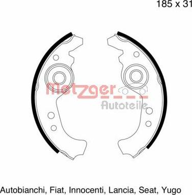 Metzger MG 103 - Kit ganasce freno autozon.pro