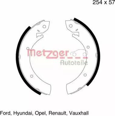 Metzger MG 325 - Kit ganasce freno autozon.pro