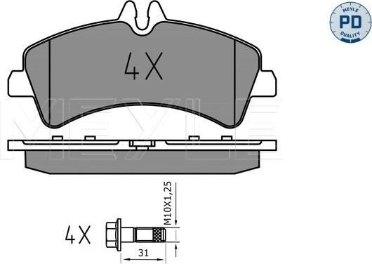 Meyle 025 292 1720/PD - Kit pastiglie freno, Freno a disco autozon.pro