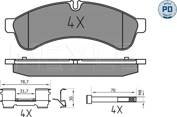 Meyle 025 292 3122/PD - Kit pastiglie freno, Freno a disco autozon.pro