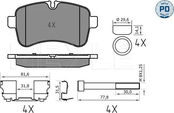 Meyle 025 292 3221/PD - Kit pastiglie freno, Freno a disco autozon.pro