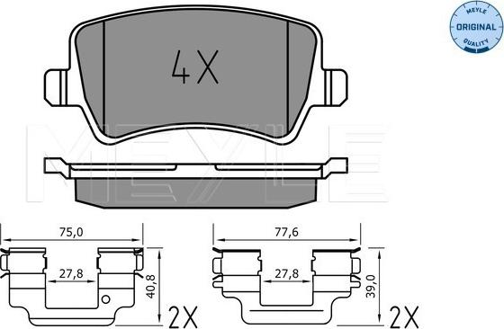 Meyle 025 244 9618 - Kit pastiglie freno, Freno a disco autozon.pro