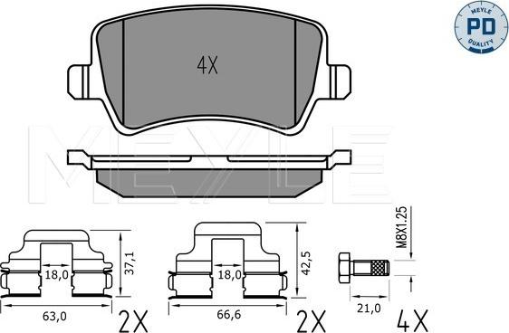 Meyle 025 244 9617/PD - Kit pastiglie freno, Freno a disco autozon.pro