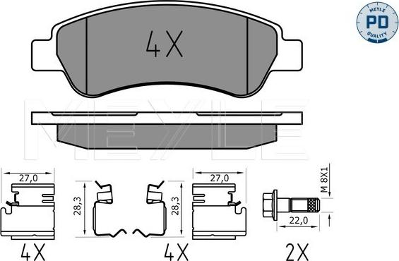 Meyle 025 244 6519/PD - Kit pastiglie freno, Freno a disco autozon.pro