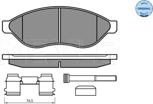 Meyle 025 244 6819/W1 - Kit pastiglie freno, Freno a disco autozon.pro