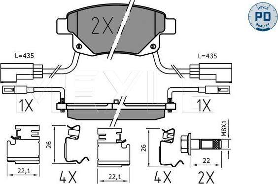 Meyle 025 244 8617/PD - Kit pastiglie freno, Freno a disco autozon.pro