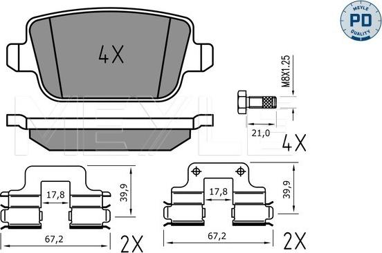 Meyle 025 245 3716/PD - Kit pastiglie freno, Freno a disco autozon.pro