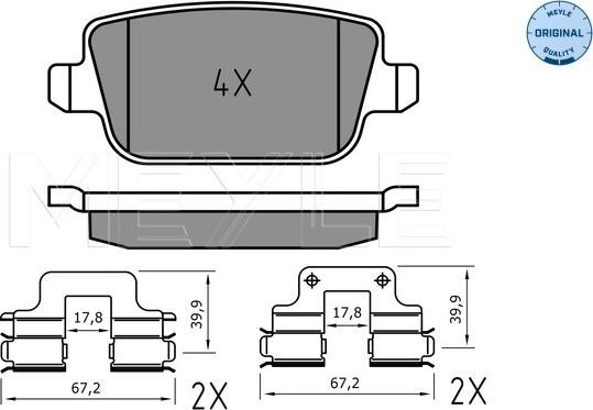 Meyle 025 245 3716 - Kit pastiglie freno, Freno a disco autozon.pro