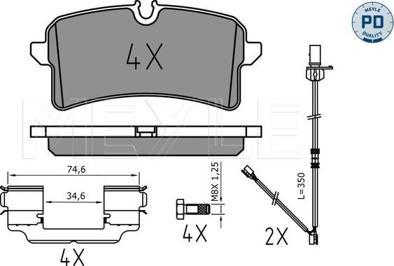 Meyle 025 246 4317/PD - Kit pastiglie freno, Freno a disco autozon.pro