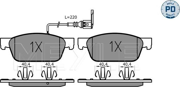 Meyle 025 246 2318/PD - Kit pastiglie freno, Freno a disco autozon.pro