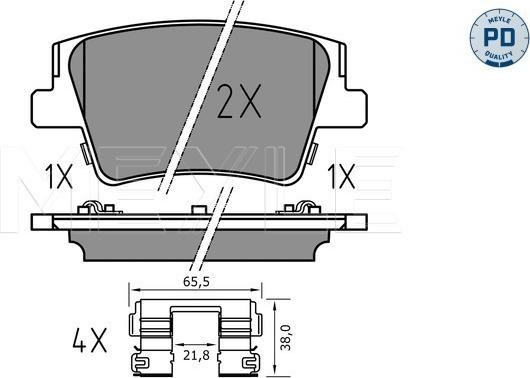 Meyle 025 240 0016/PD - Kit pastiglie freno, Freno a disco autozon.pro