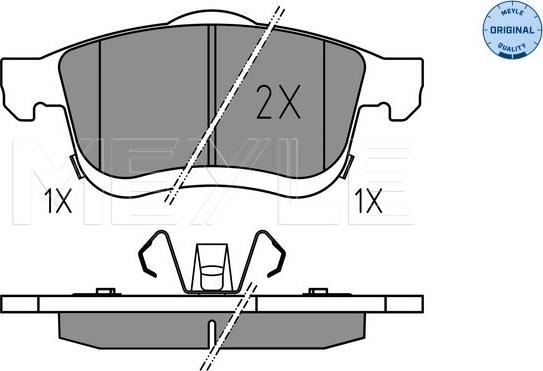 Meyle 025 259 0621 - Kit pastiglie freno, Freno a disco autozon.pro