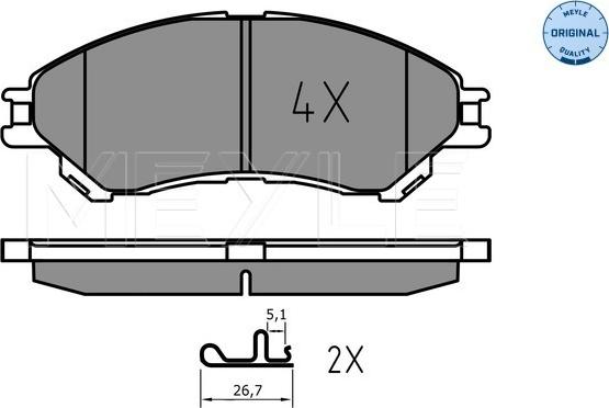 Meyle 025 259 7916 - Kit pastiglie freno, Freno a disco autozon.pro