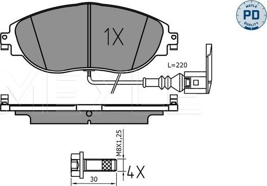 Meyle 025 251 1720/PD - Kit pastiglie freno, Freno a disco autozon.pro