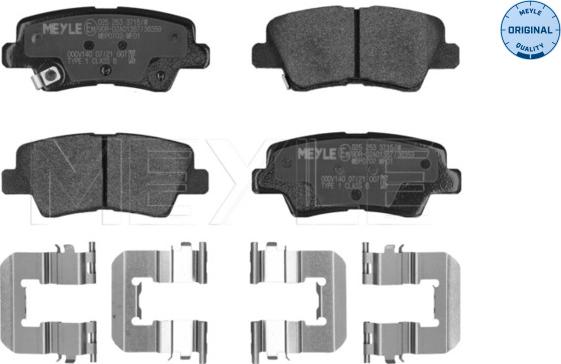 Meyle 025 253 3715/W - Kit pastiglie freno, Freno a disco autozon.pro