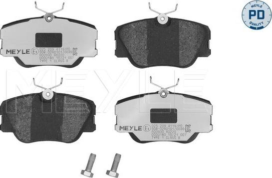 Meyle 025 209 4119/PD - Kit pastiglie freno, Freno a disco autozon.pro