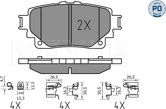 Meyle 025 205 8215/PD - Kit pastiglie freno, Freno a disco autozon.pro