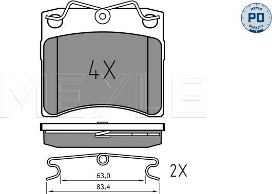 Meyle 025 206 5217/PD - Kit pastiglie freno, Freno a disco autozon.pro