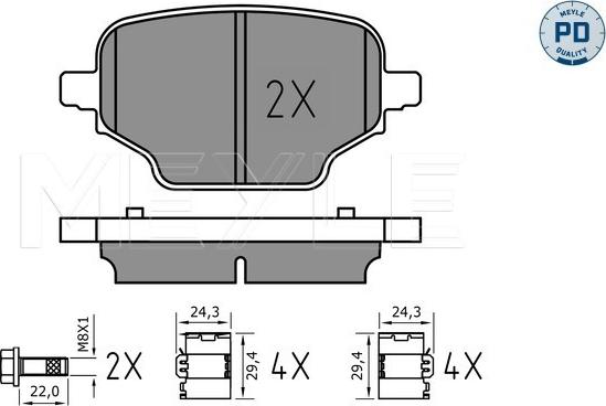 Meyle 025 207 6417/PD - Kit pastiglie freno, Freno a disco autozon.pro