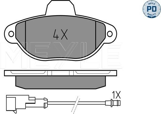 Meyle 025 214 3617/PD - Kit pastiglie freno, Freno a disco autozon.pro