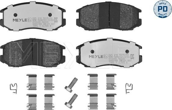 Meyle 025 216 5015/PD - Kit pastiglie freno, Freno a disco autozon.pro