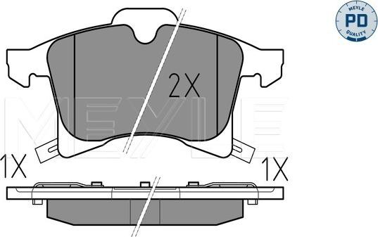 Meyle 025 283 3219/PD - Kit pastiglie freno, Freno a disco autozon.pro