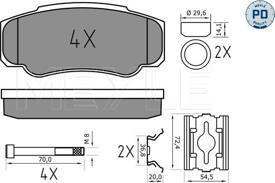 Meyle 025 239 2120/PD - Kit pastiglie freno, Freno a disco autozon.pro