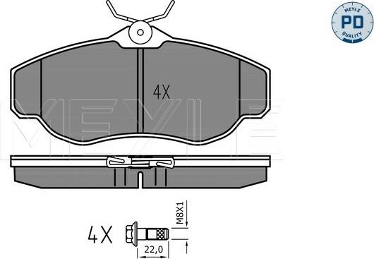 Meyle 025 234 5219/PD - Kit pastiglie freno, Freno a disco autozon.pro