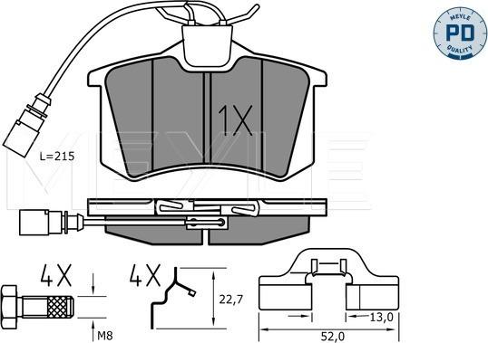 Meyle 025 235 5417/PD - Kit pastiglie freno, Freno a disco autozon.pro