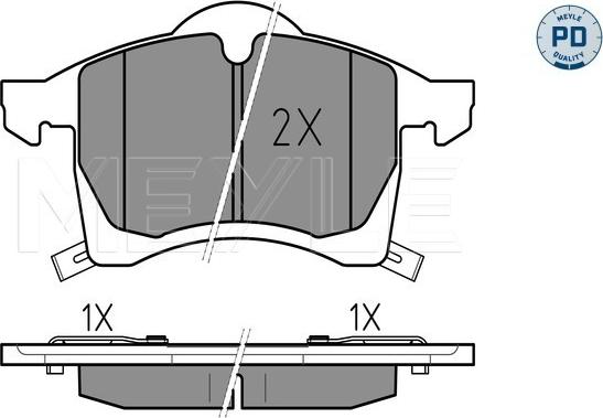 Meyle 025 230 5719/PD - Kit pastiglie freno, Freno a disco autozon.pro