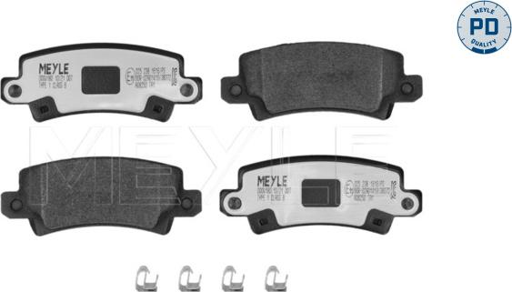 Meyle 025 238 1616/PD - Kit pastiglie freno, Freno a disco autozon.pro