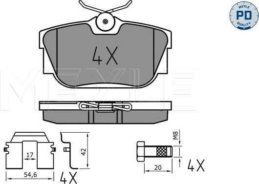 Meyle 025 232 2417/PD - Kit pastiglie freno, Freno a disco autozon.pro