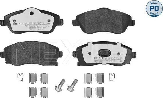 Meyle 025 232 2517/PD - Kit pastiglie freno, Freno a disco autozon.pro