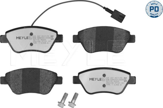 Meyle 025 237 0517/PD - Kit pastiglie freno, Freno a disco autozon.pro