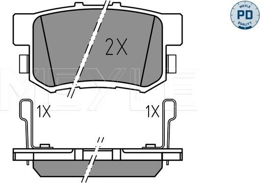 Meyle 025 237 3615/PD - Kit pastiglie freno, Freno a disco autozon.pro